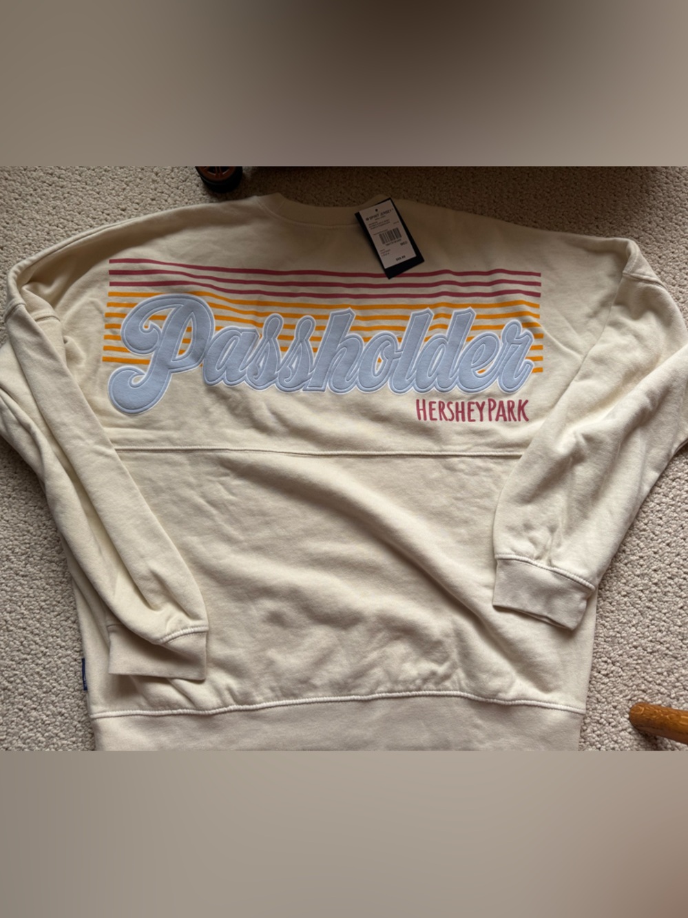 Hershey Park Passholder Cream Crewneck Sweatshirt